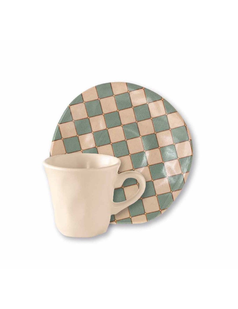 Sada 2 šálků s podšálky na presso 80 ml LE CEMENTINE QUADRELLA BRANDANI
