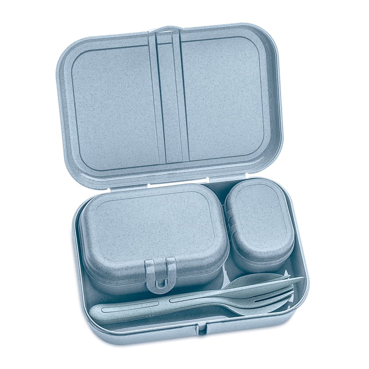 PASCAL READY box set 3 kusů s příborem Modrá Organic KOZIOL