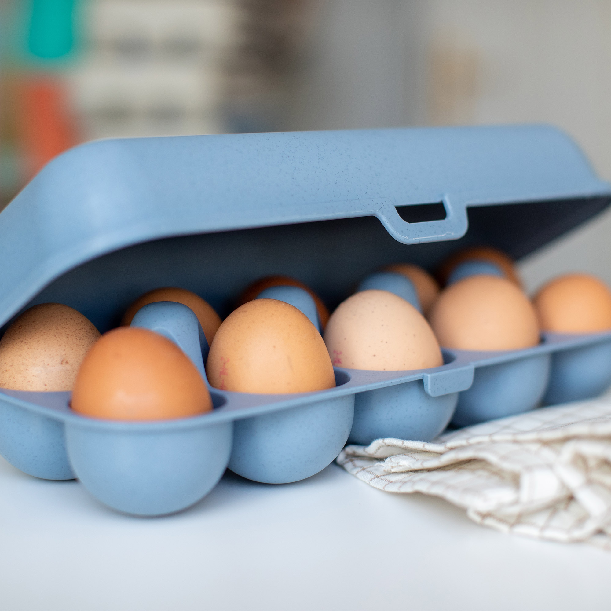 EGG box na 10 ks vajíček Modrá Organic KOZIOL 