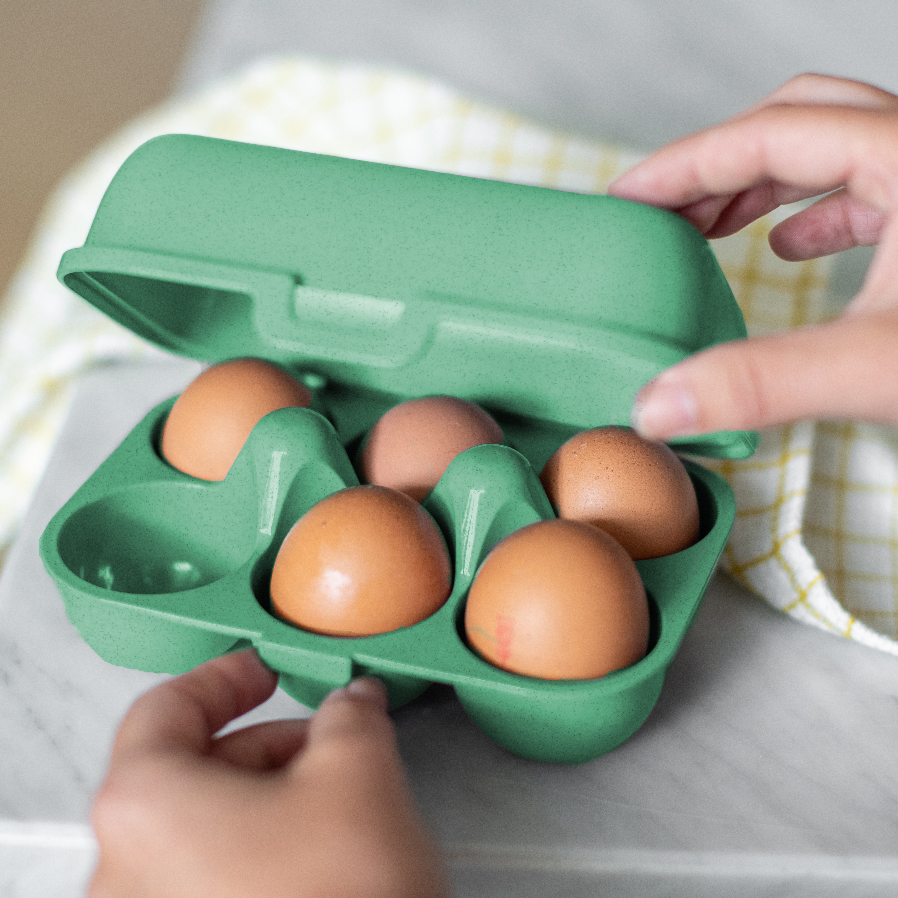 EGG box na 6 ks vajíček Zelená ORGANIC KOZIOL