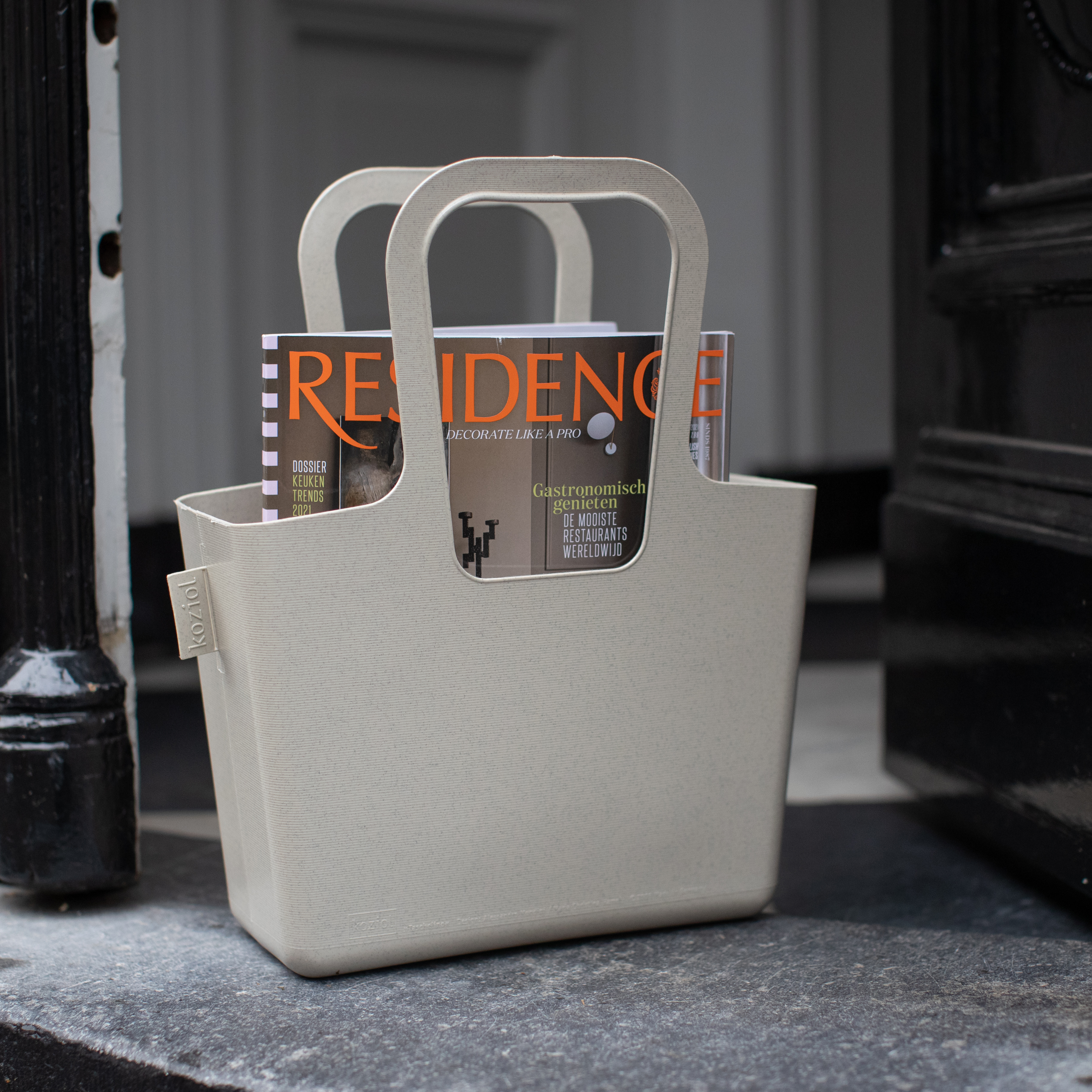 TASCHELINO plážová taška, zásobník, stojan na časopisy a noviny na hračky Písková ORGANIC KOZIOL