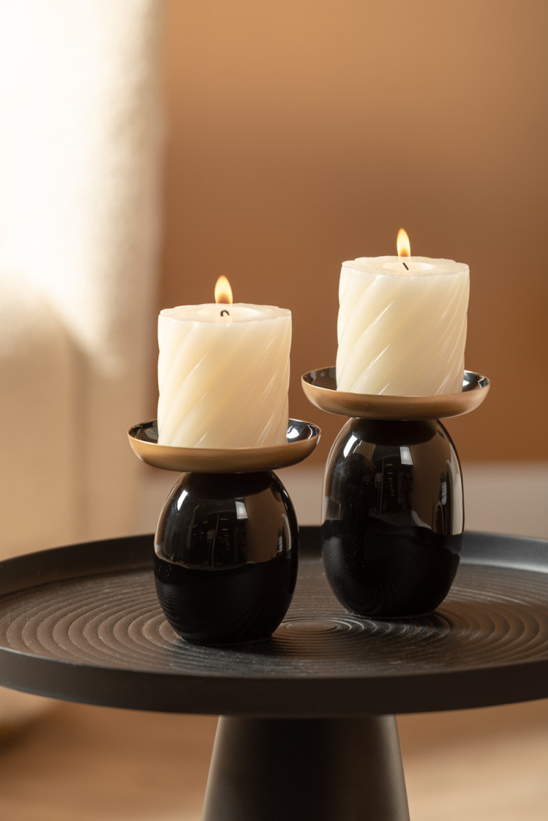 Svícen Mila černý 13cm Present Time