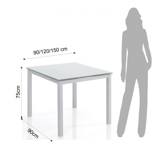 Rozkládací jídelní stůl NEW DAILY 90-150cm WHITE TOMASUCCI