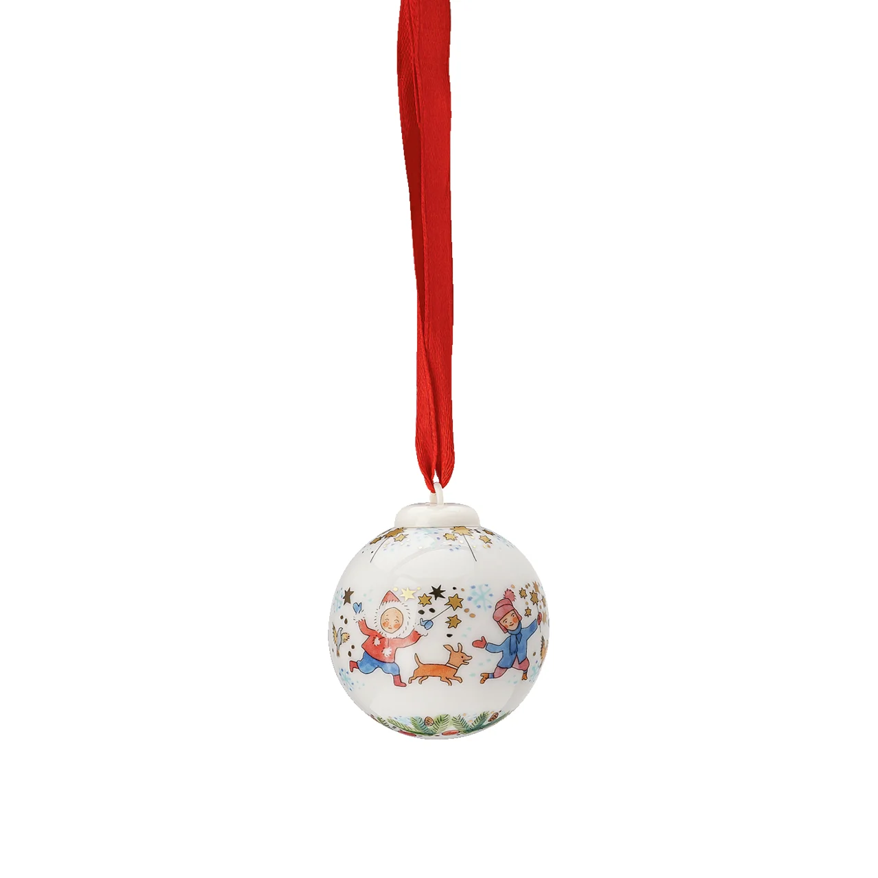 Porcelánová ozdoba mini koule motiv Veselé děti, Christmas Sounds, Ø 4,5 cm Rosenthal