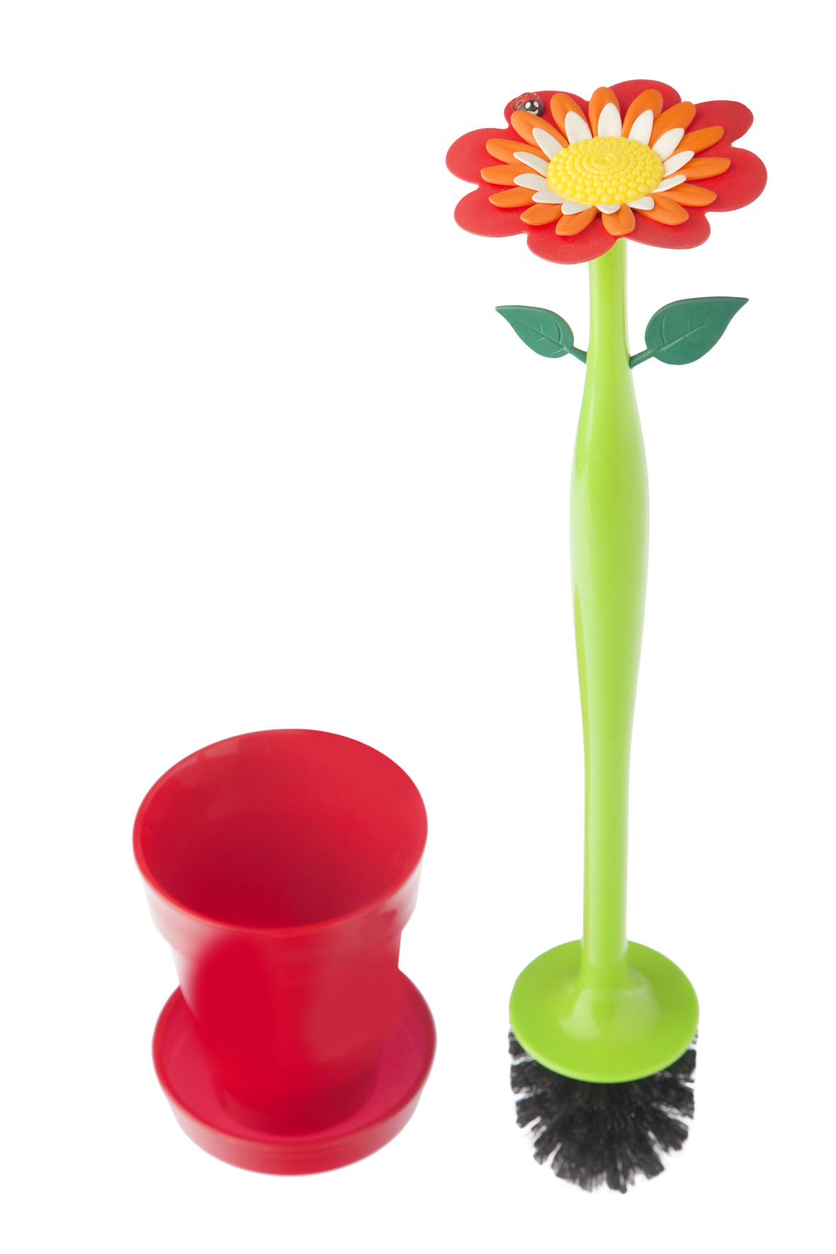 Štětka na WC kytka s beruškou Flower Power VIGAR