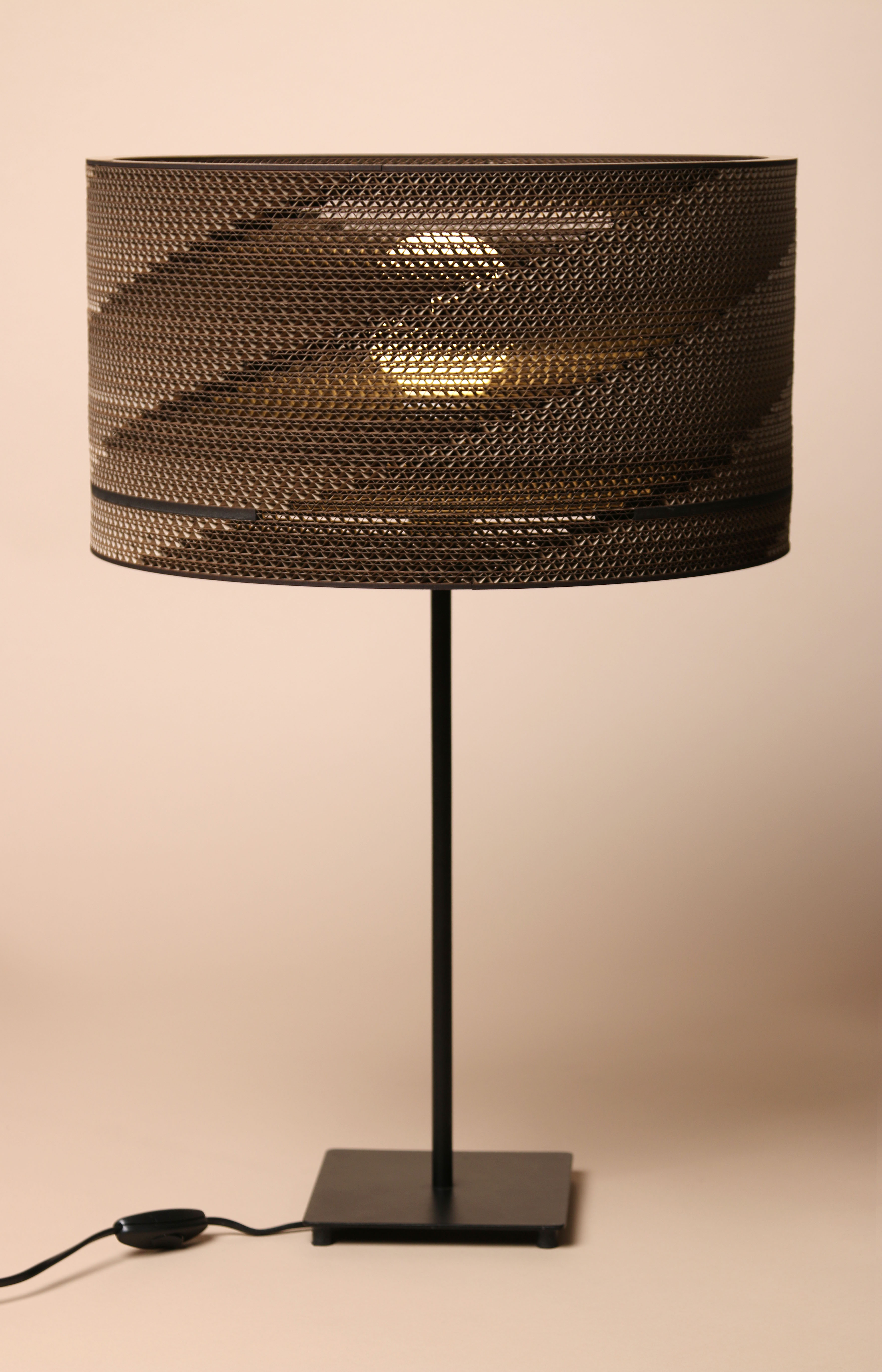 Kartonové stínítko na lustr Cylinder 40cm KARTOONS + DÁREK Textilní kabel 