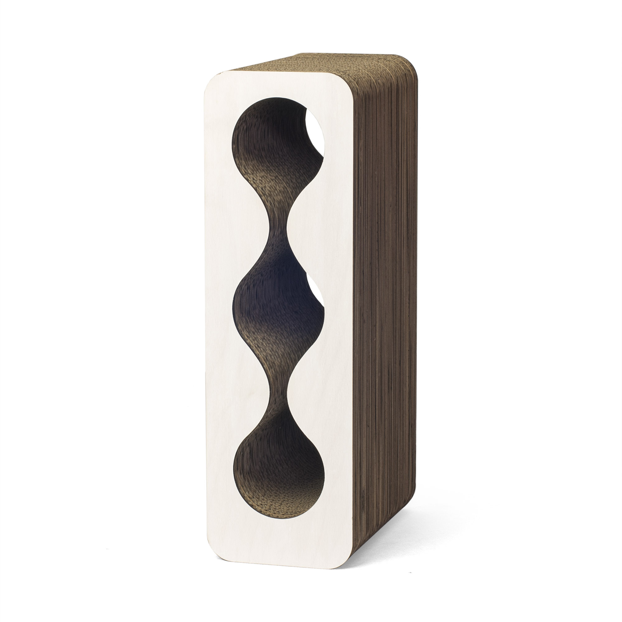 Kartonový stojan na víno bílý z recyklovaného kartonu- KARTOONS