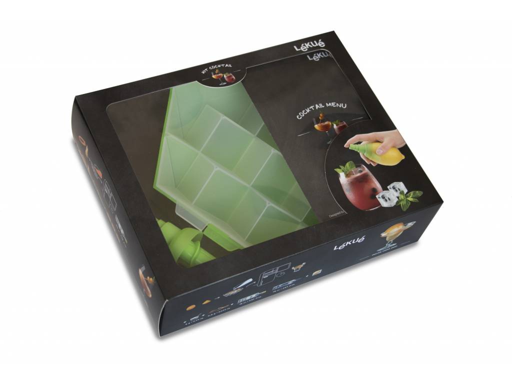 Dárkový set tvorítko na led a pumpička na citrusy Kit Cocktail Lékué