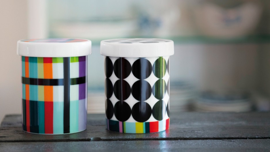 Porcelánová dóza/ hrnek s víkem/podšálkem Scoop REMEMBER