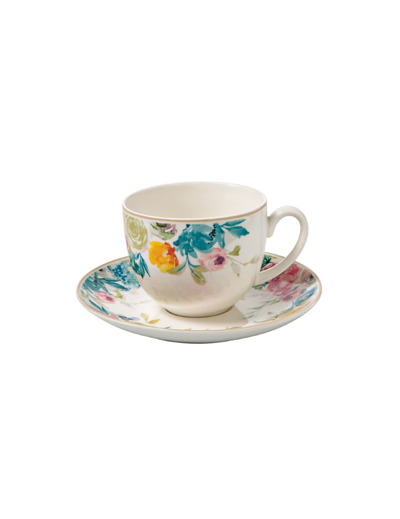 Set 2 kusů šálků s podšálky na cappuccino, čaj Paradise Cipria/Acqua 210 ml BRANDANI