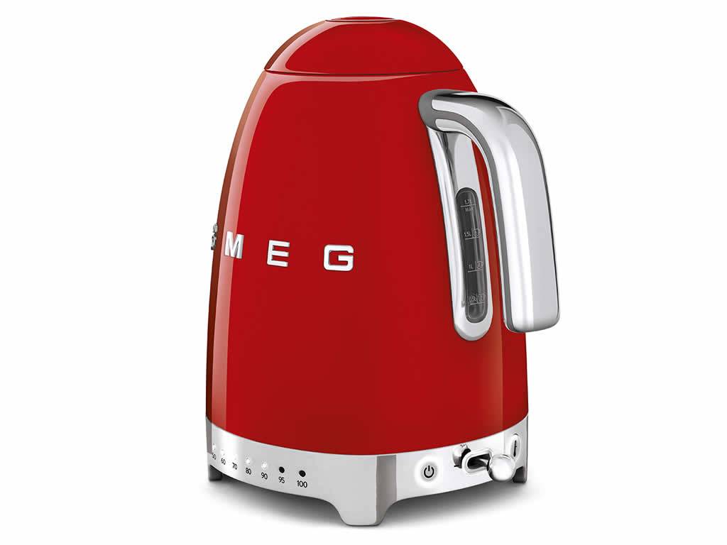 Rychlovarná konvice Smeg 50´s Retro Style s regulací teploty, červená