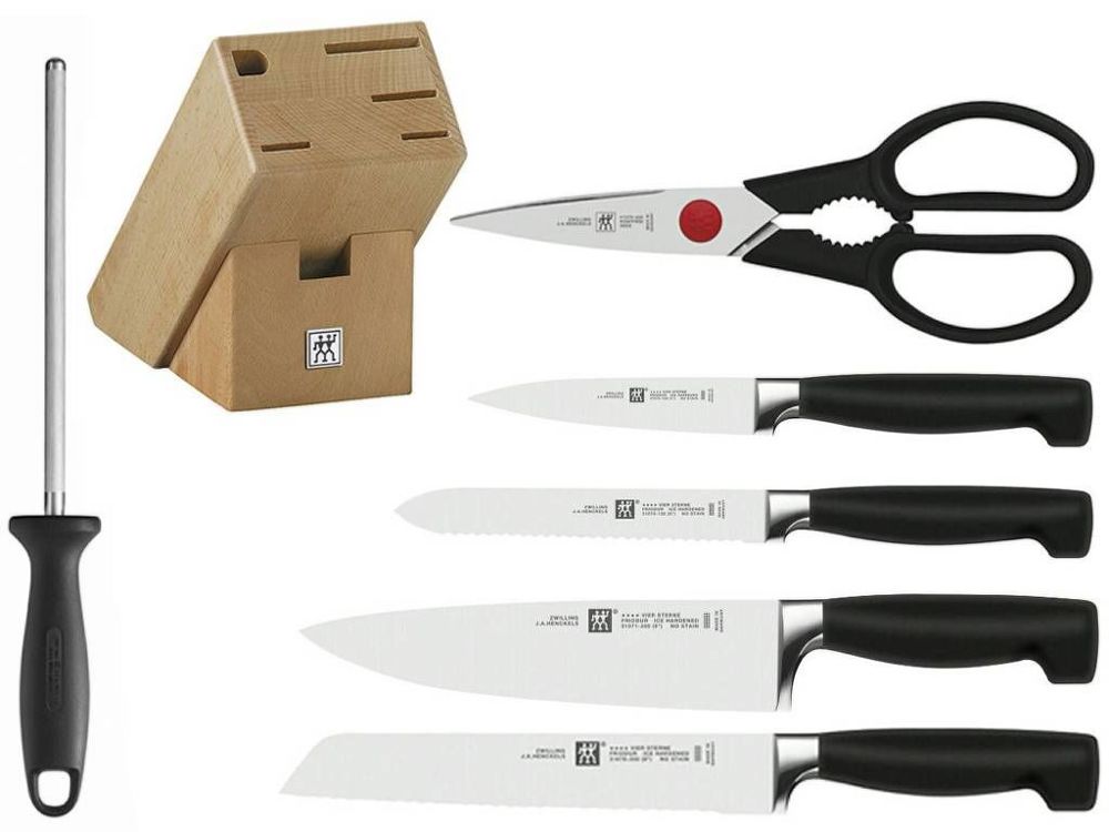 Zwilling Four Star blok s noži 7 ks buk 30x11,5x26 cm Zwilling
