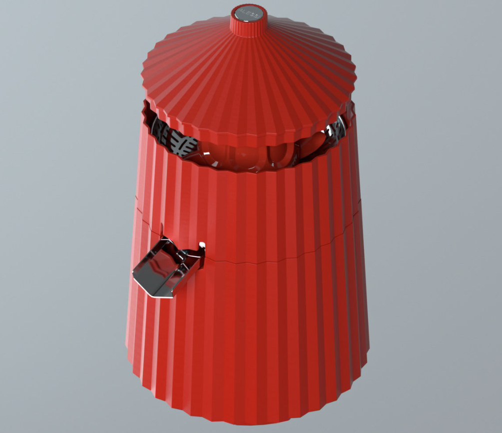 Odšťavňovač Plissé červený Alessi