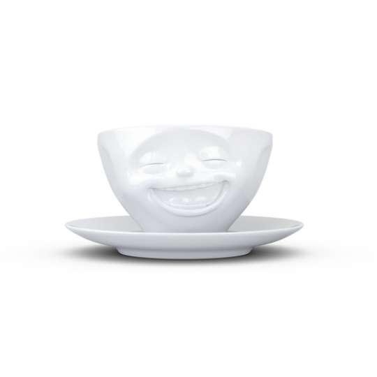 Vysmátý šálek a podšálek na kávu, cappuccino, čaj 200 ml, 58products