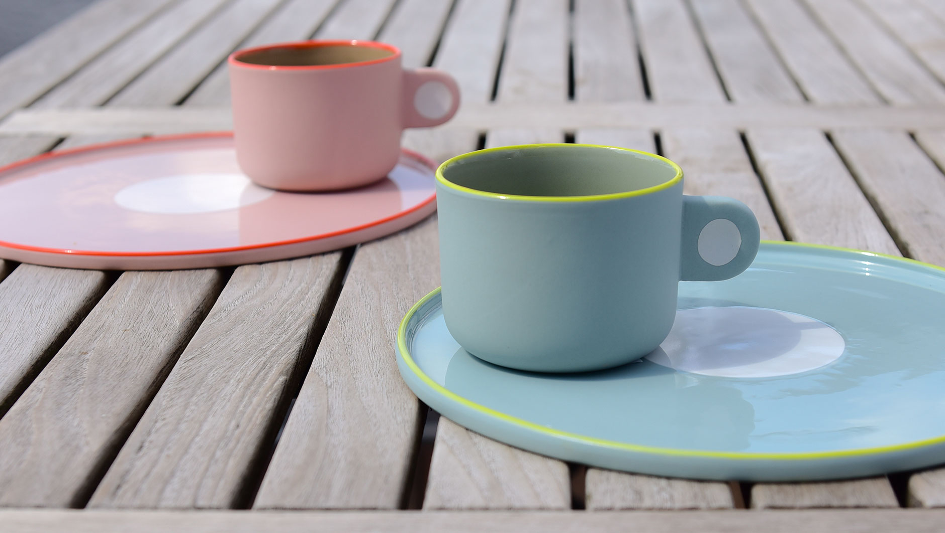 Snídaňový set hrnek a talíř modrý Gustaf REMEMBER