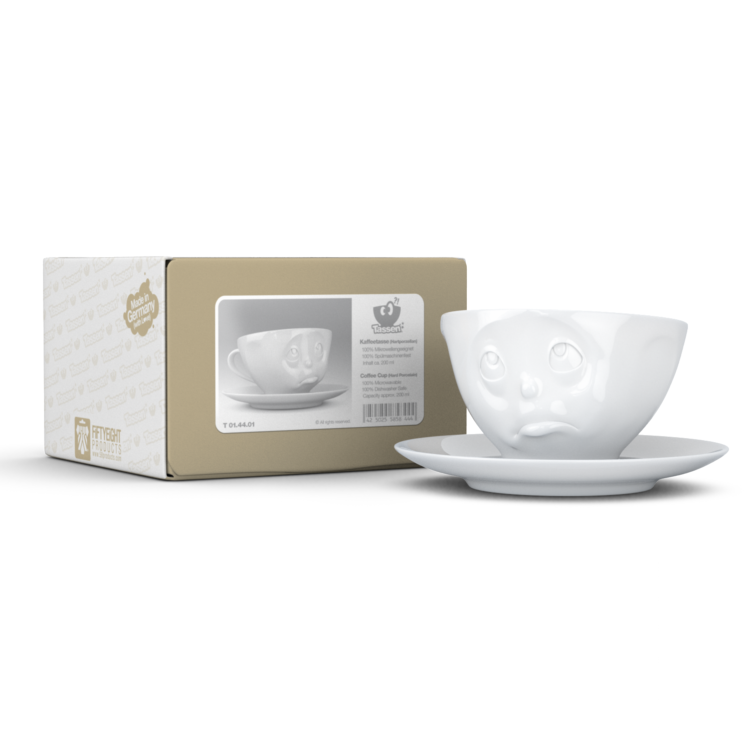 Smutný šálek a podšálek na kávu, cappuccino, čaj 200 ml, 58products