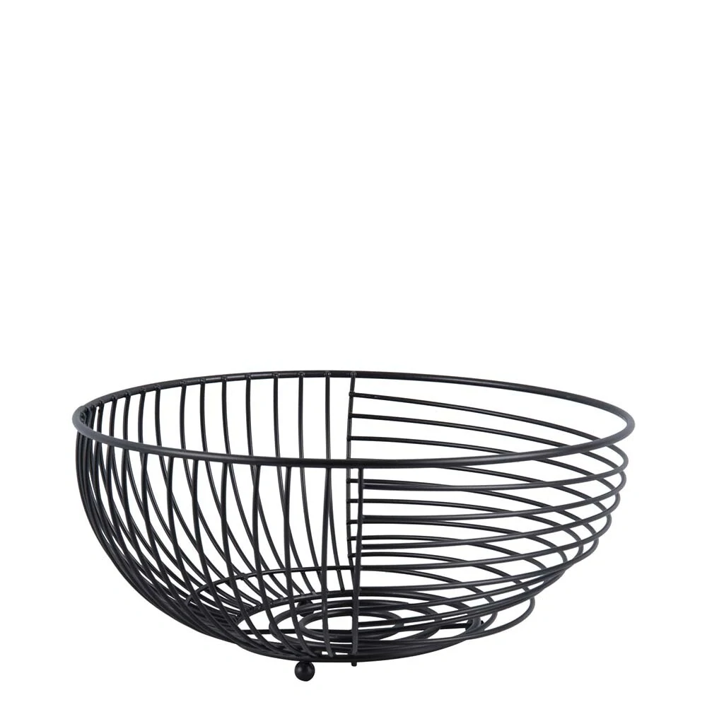 Koš na ovoce Crossways iron matný černý 28cm Present Time