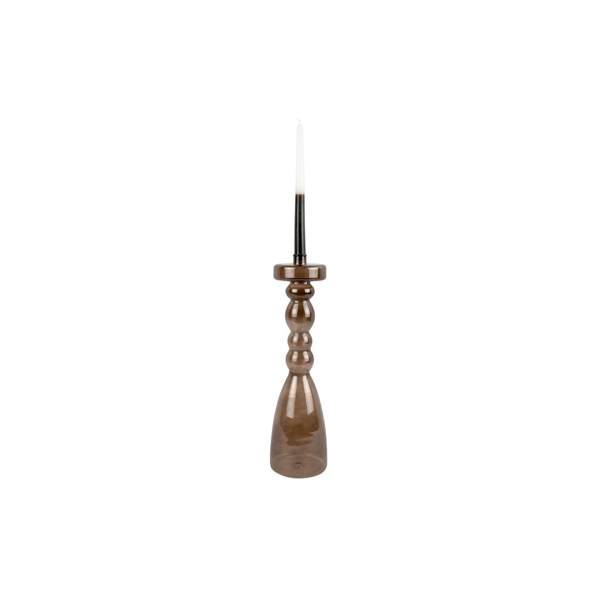 Svícen Pawn glass XL čokoládově hnědý 39cm Present Time
