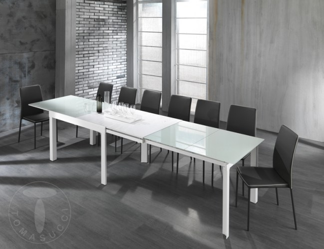 Rozkládací jídelní stůl LONG WHITE 120-350cm TOMASUCCI