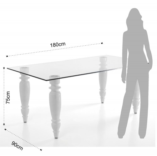Skleněný jídelní stůl ZEUS 180cm TOMASUCCI