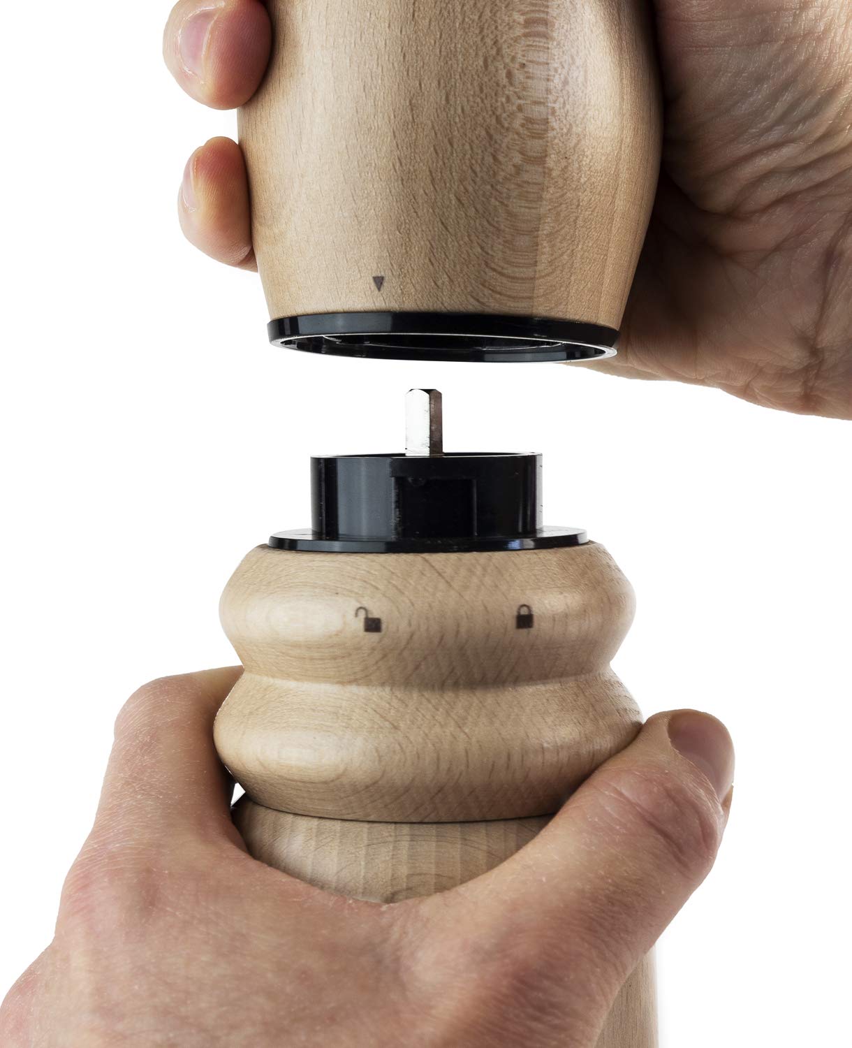 Dřevěný elektrický mlýnek Paris na sůl přírodní 34cm Peugeot