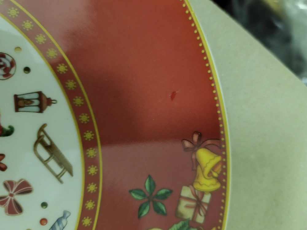 vada-Talíř/tác na cukroví 30,5 cm CHICCHI E BALOCCHI červený BRANDANI