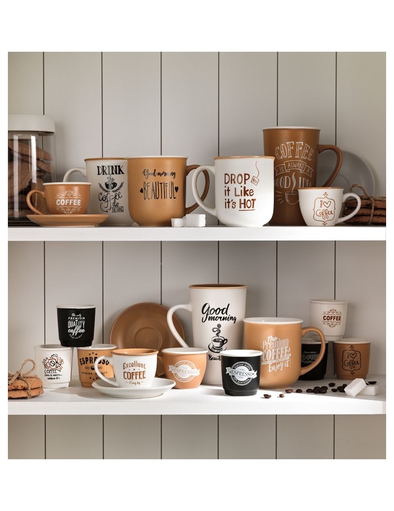Set 2 velkých hrnků na čaj/caffé latté COLORI 450ml BRANDANI