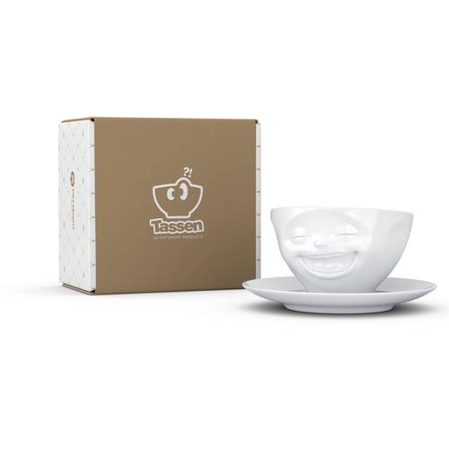 Vysmátý šálek a podšálek na kávu, cappuccino, čaj 200 ml, 58products