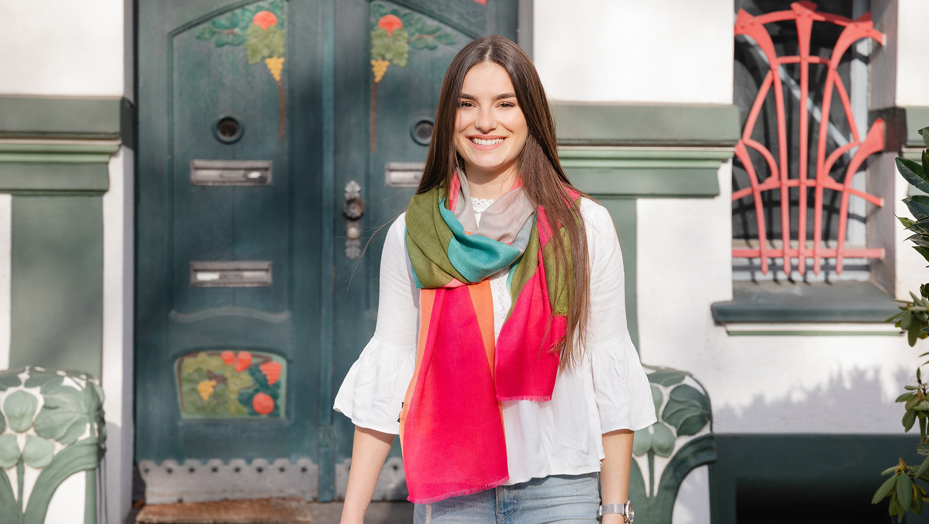 Bambusová šátek, šála Louise Remember