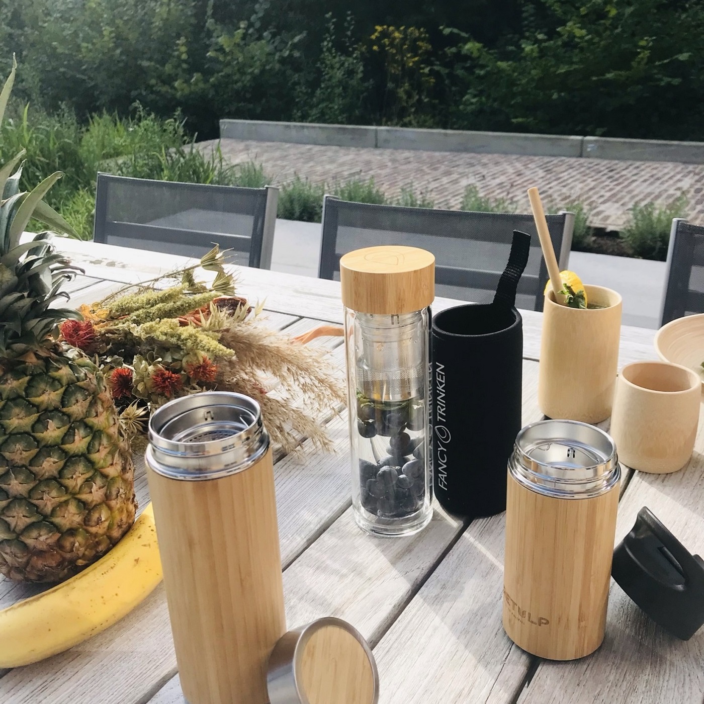 Termo láhev se sítkem TUMBLERS bambus 250ml RETULP