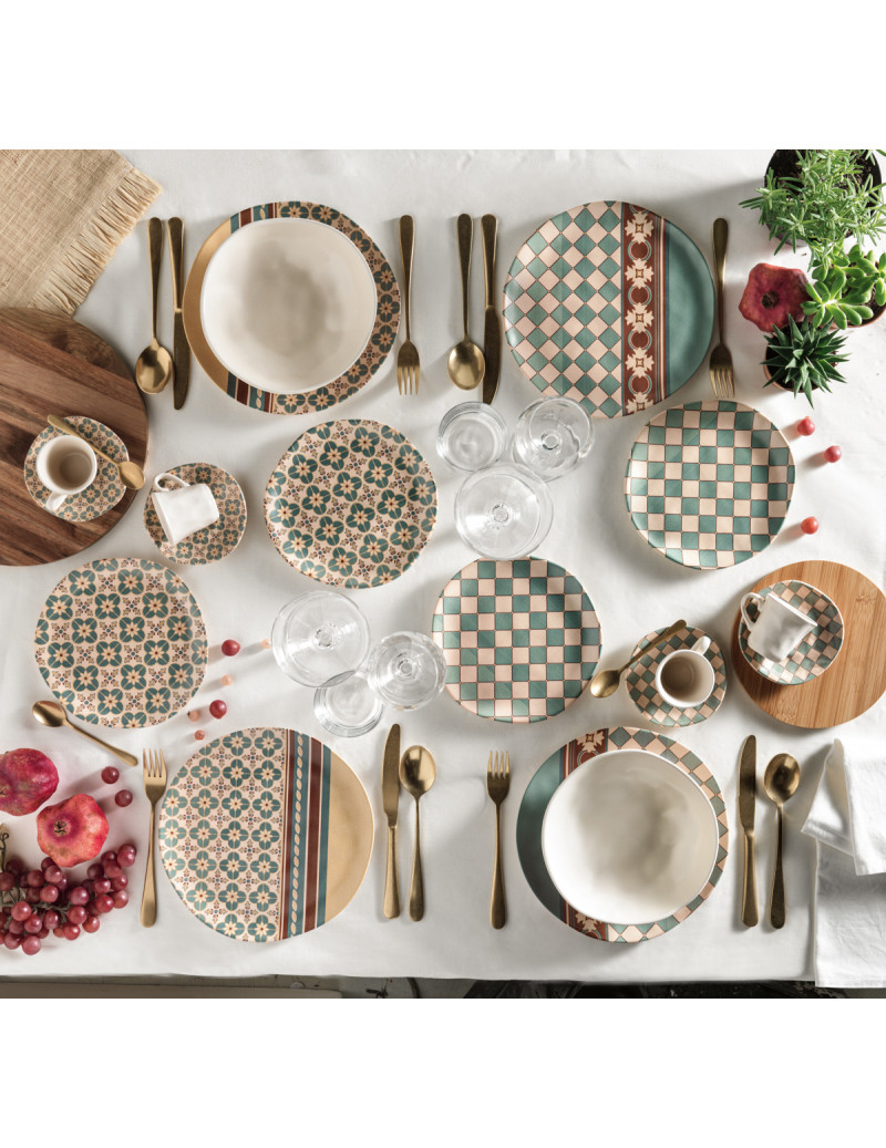 Sada 2 šálků s podšálky na presso 80 ml LE CEMENTINE QUADRELLA BRANDANI