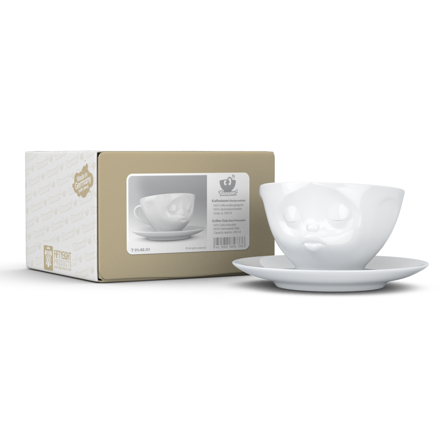Líbající zamilovaný šálek a podšálek na kávu, cappuccino, čaj 200 ml, 58products