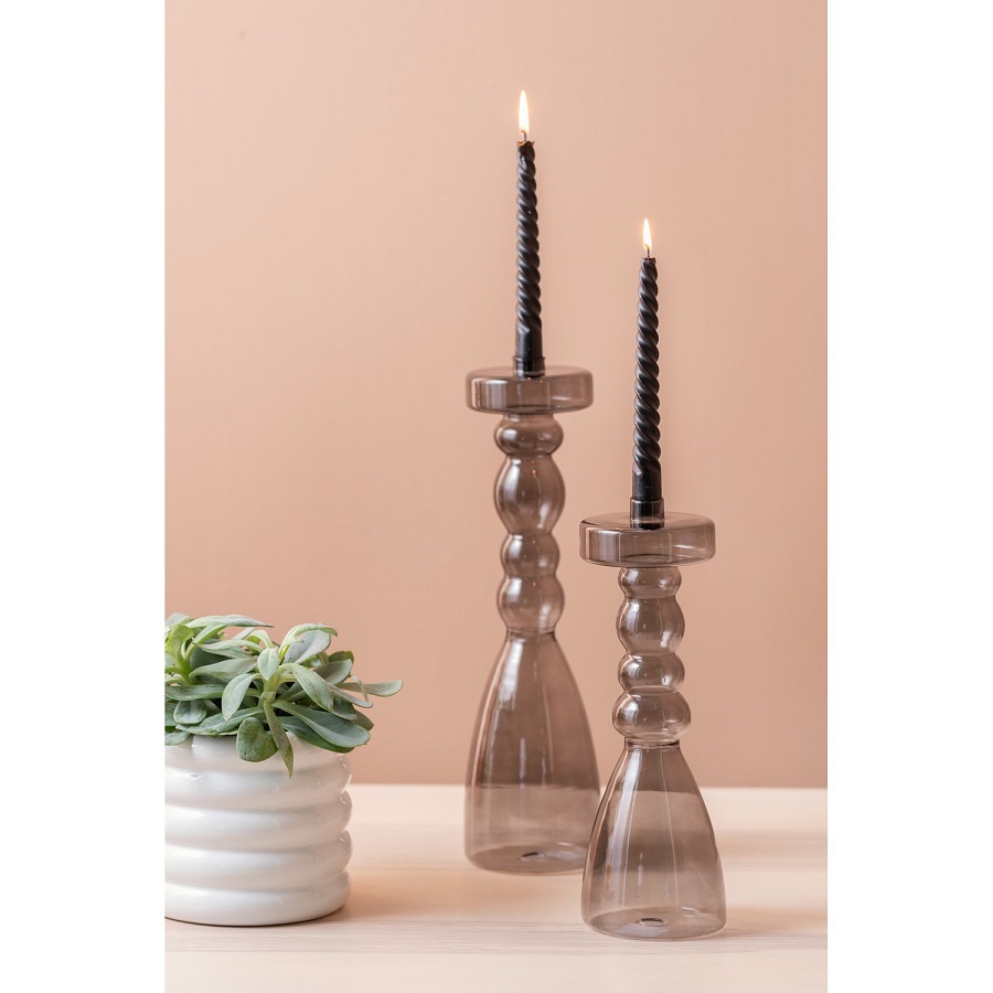 Svícen Pawn glass XL černý 39cm Present Time