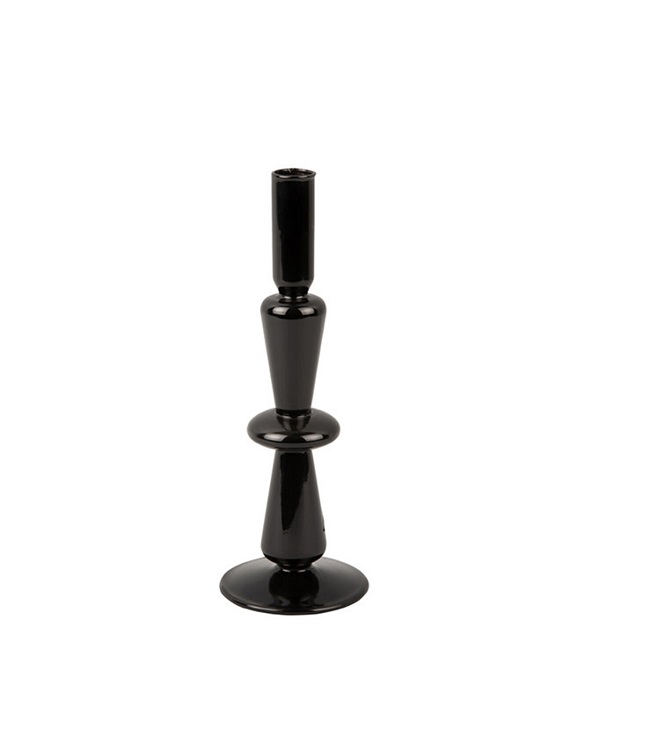 Svícen Sparkle Tall sklo černé 25cm Present Time