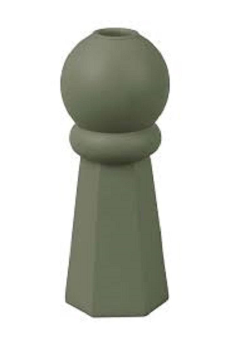 Svícen Geo Crown polyresin zelená džungle 18cm Present Time