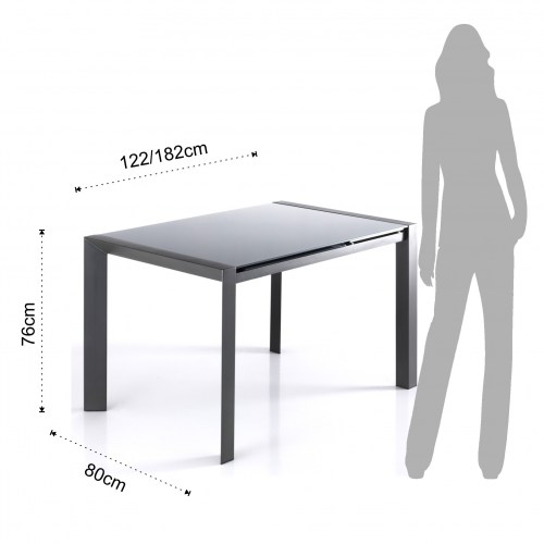 Rozkládací jídelní stůl VALLA GREY 122-182cm TOMASUCCI
