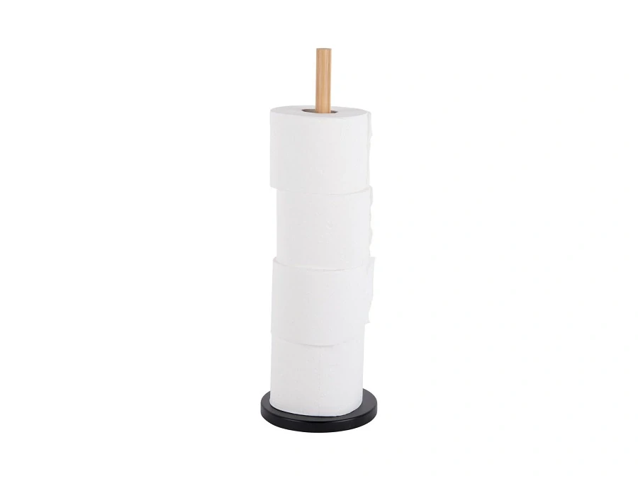Zásobník na toaletní papír Bamboo Accent Deluxe černý/bambus Present Time