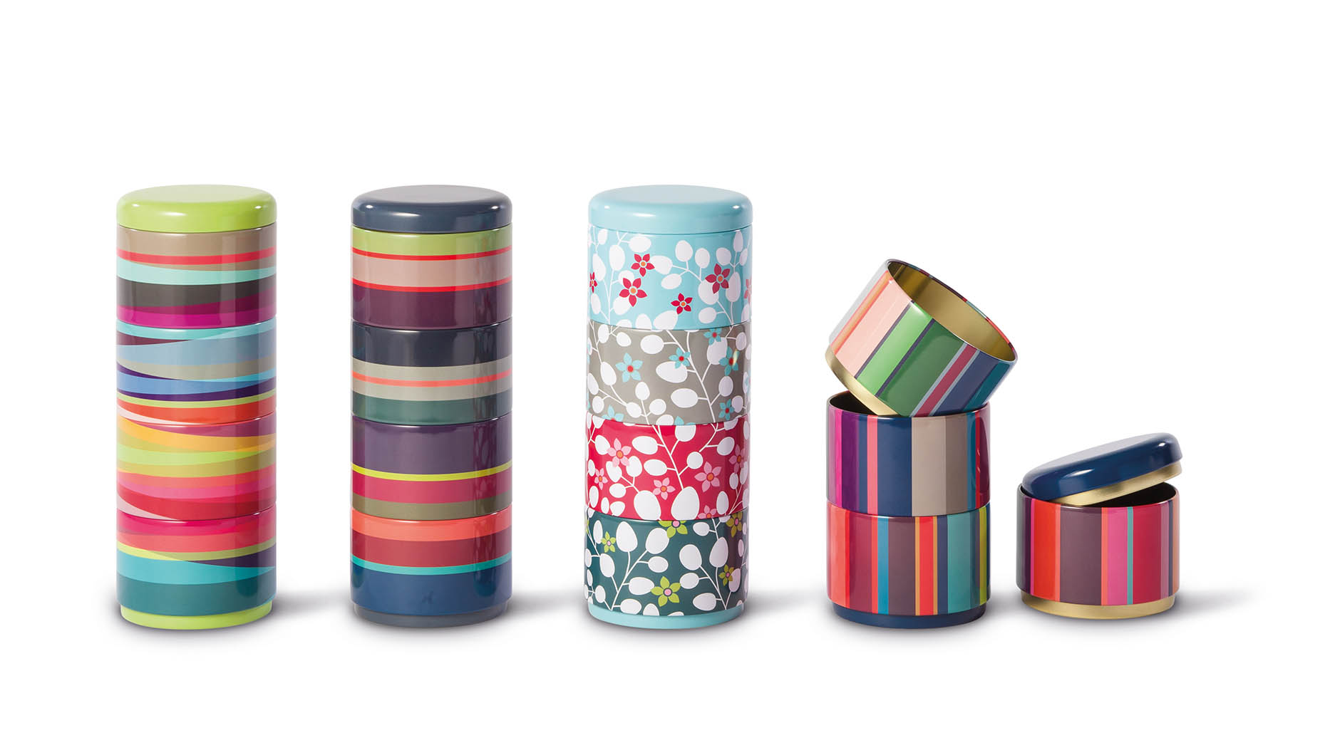 Stohovatelné barevné plechovky set 4 ks Felicita REMEMBER