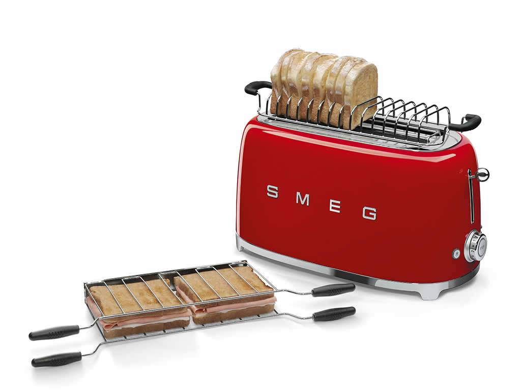 Toustovač / topinkovač P2x2 Smeg 50's Retro Style. červený 1500W