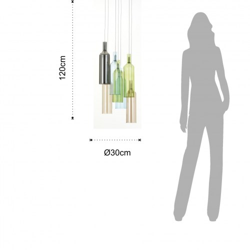 Lustr 7 světel BOTTLES TOMASUCCI