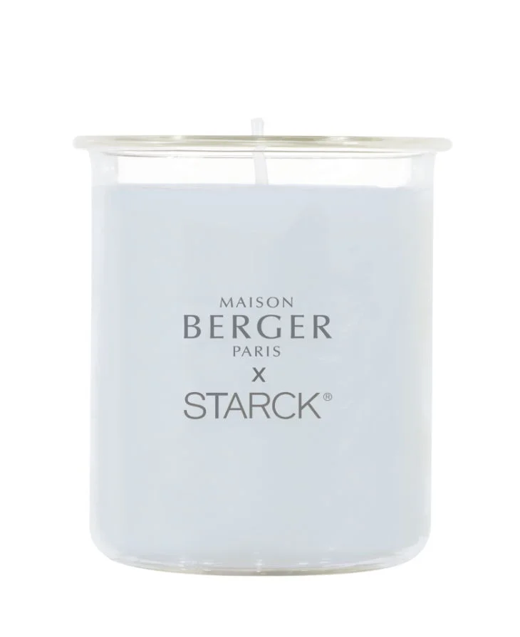 Svícen Starck, šedý + vonná svíčka Peau de Pierre, 120 g Maison Berger Paris