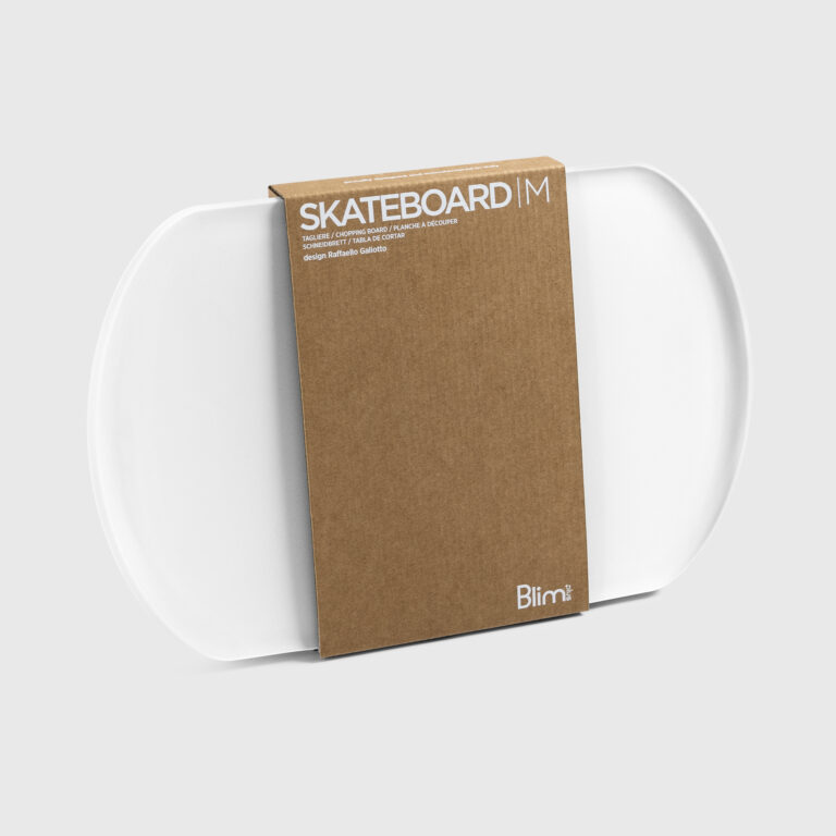 Prkénko s okrajem a protiskluzem 35cm Skateboard bílé Blim+
