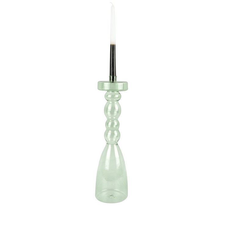 Svícen Pawn glass XL zelený 39cm Present Time