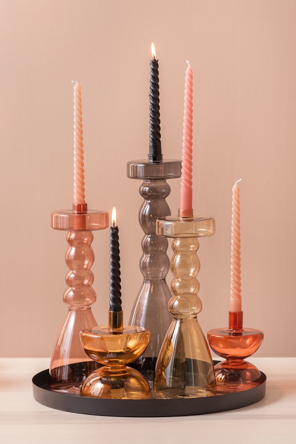 Svícen Pawn glass XL zelený 39cm Present Time