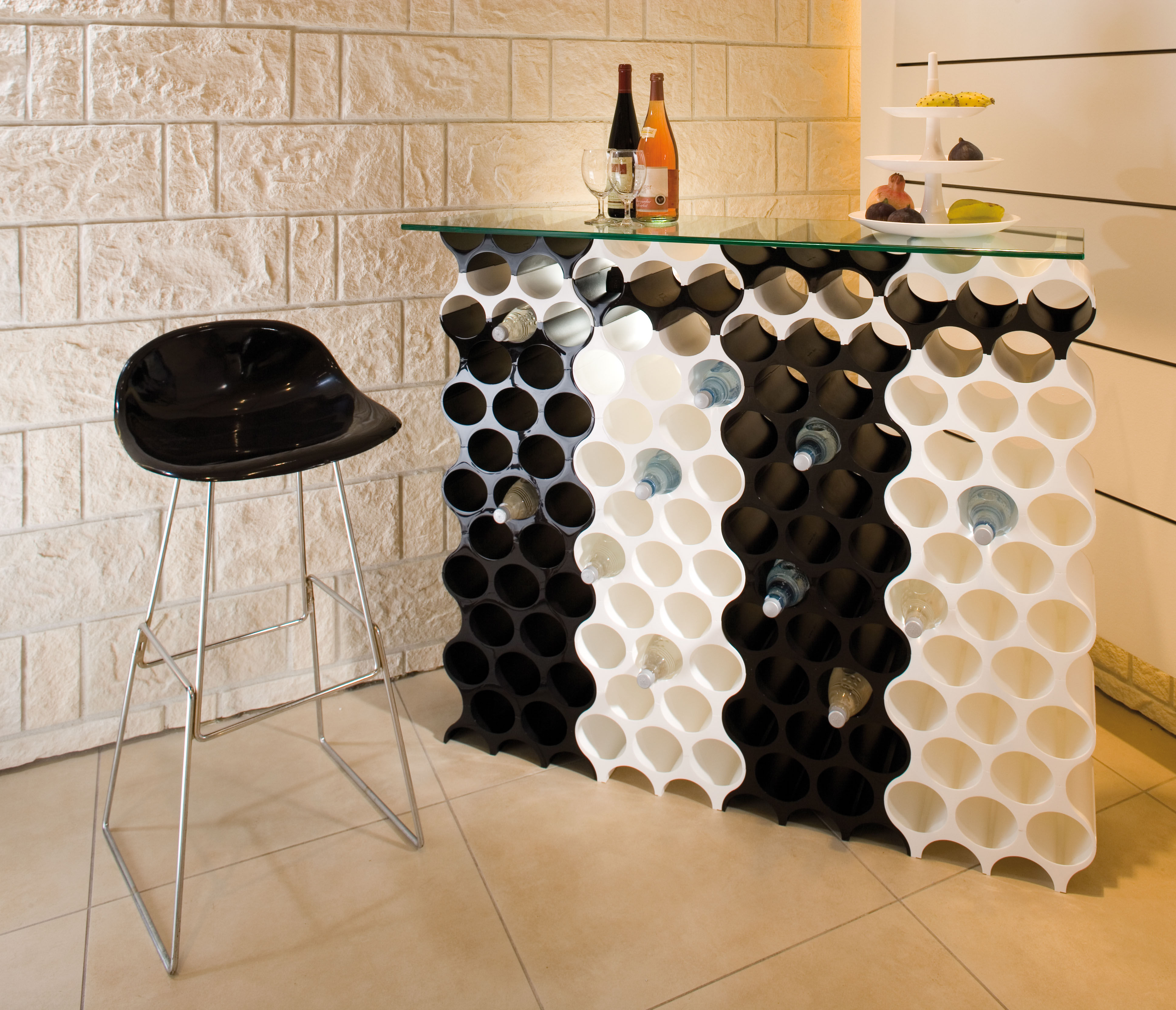 Set-up stojan, regal na víno, lahve bílý KOZIOL