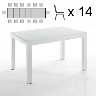 Rozkládací jídelní stůl LONG WHITE 120-350cm TOMASUCCI