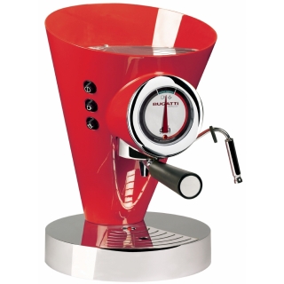 Kávovar, pressovač Diva EVOLUTION červený Bugatti + dóza na kávu KOZIOL