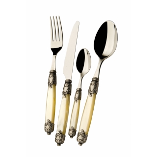 Příbory ROCOCÓ silverplated sada 24 Ks ivory Bugatti Casa