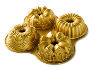 Forma na minibábovky mix zlatá Nordic Ware