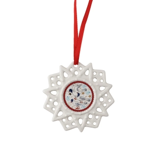 Porcelánová ozdoba Vločka, motiv Racek, Christmas Sounds, Ø 7,5 cm Rosenthal